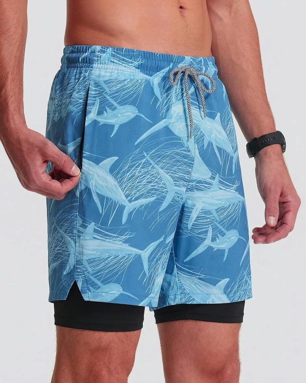 71DFh0QzrrL._AC_SL1500_ Men's 2-in-1 5" Swim Trunks Quick Dry