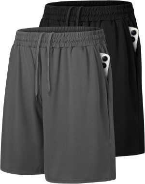 71PDe1uubSL._AC_SL1500_ Men’s 2-Pack Quick-Dry Gym Shorts with Pockets