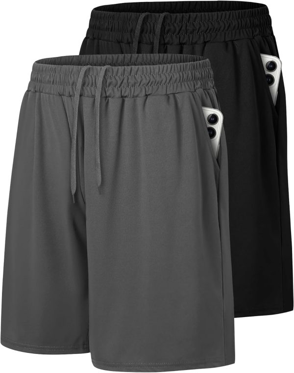 71PDe1uubSL._AC_SL1500_ Men’s 2-Pack Quick-Dry Gym Shorts with Pockets