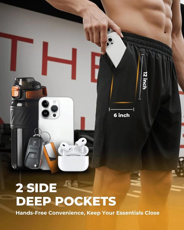 71bNUOmxJ1L._AC_SL1500_ Men’s 2-Pack Quick-Dry Gym Shorts with Pockets