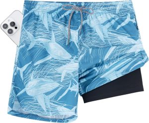 71g99IldtmL._AC_SL1500_ Men's 2-in-1 5" Swim Trunks Quick Dry