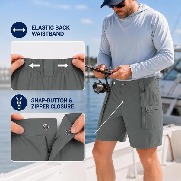 Men's Quick-Dry Fishing Cargo Shorts 7"