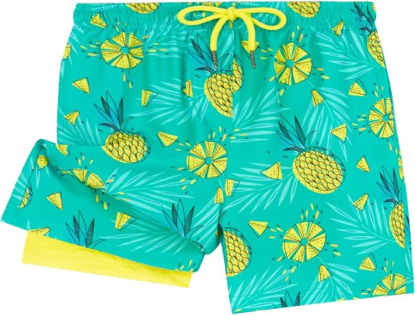 Boys 2-in-1 Swim Trunks with Liner