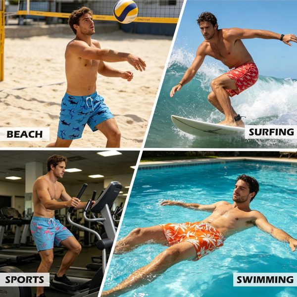 81aSTOClThL._AC_SL1500_ Men's Quick-Dry 2-in-1 Swim Trunks (4-Pack)